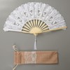 iZoeL Hand Fan Lace White Fan Wedding Fan Bridal Fan