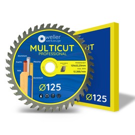 WELLERWERKZEUGE Multicut Saw Blade 125 mm for Wood, Plastic Ne Metals such as Aluminium Copper Brass Cutting Disc 40 Teeth
