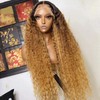 Fabimiya Curly Human Hair Wig Omber T 27 Lace Frontal