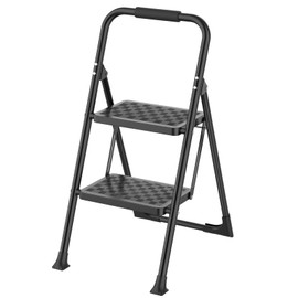 HBTower 2 Step Ladder, Step Stool for Adults,2 Step Ladder Folding Step Stool with Cushioned Handle,330 lbs Capacity,2 Step Ladder with Wide Anti-Slip Pedal Ergonomic Design
