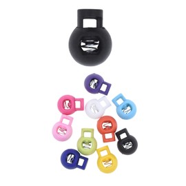 Mandala Crafts - Cierre de cordón de cierre de cordón con extremo de bloqueo de encaje, redondo, un solo agujero, para cordones, cordón elástico, color mixto, 0.9 pulgadas, 50 unidades, mixto, 0.9