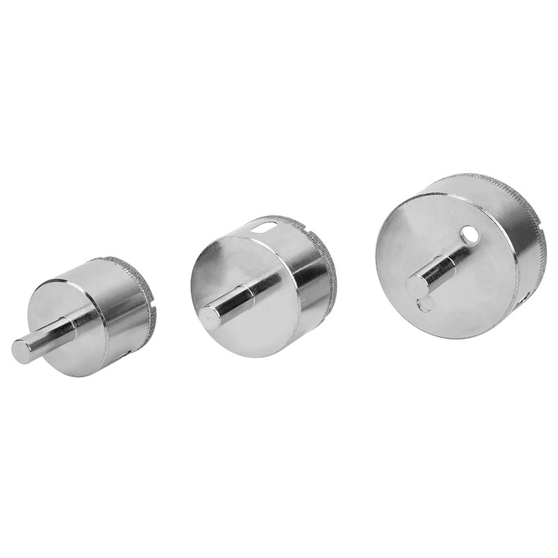 3pcs Portable Hole Opener Saw Drill Bit Tool for Glass