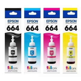Epson Pack 6 Botella Tinta Epson 664 3 Negras + 3 Color +obsequio