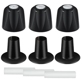 Metal Matte Black Shower Knobs 3 Piece Replacement and Flange Base, Compatible with Price/Pfister Verve Tub/Shower Faucet Handle Set, Hot/Cold/Diverter Shower Knobs for 5-1/2''H,12 Tooth Broach Stem