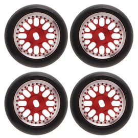 4pcs 16 Pairs RC Tire Aluminum Alloy Improving Stability Glossy for 1/28 RC Drift Tire for K969 for P929 for K989 Red