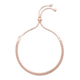 Hatton Jewellery Fancylink Bracelet, 18K Rose Gold over Sterling Silver Bracelet for Women, Friendship bracelet with slider style clasp, adjustable size and gift boxed.