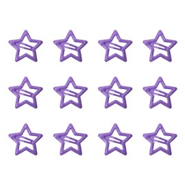 Penta Angel Star Hair Clips 12Pcs Small Metal Star Snap Hair Clips Barrettes Decoration Accessories for Women Girls (Purple)
