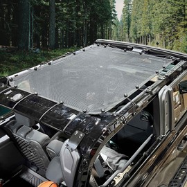 JHD-TOGO Sunshade Top Cover for Ford Bronco 2-Door,Bikini Mesh Sun Shade Soft and Hard Top Sunroof for Ford Bronco 2021 2022 2023 Accessories,Blocks UV,Wind,Noise,All Black