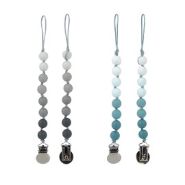 Nuby 1 pk Silicone Pacifinder with Metal Clip - 0+ Months, 1 Pack: Assorted Neutral Colors (Grey or Aqua)