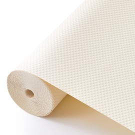 ALIUNI 100% EVA Shelf Liner for Kitchen Cabinet, 12" x 240" Drawer Liners Non Adhesive Non Slip Waterproof Plastic Paper, Dresser Pantry Bathroom Refrigerator Protector, Cream