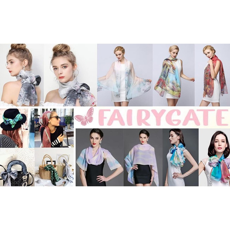 FAIRYGATE Tuch Damen Elegant Schal Grau Damen Seidenschal Halstücher Kopftuch