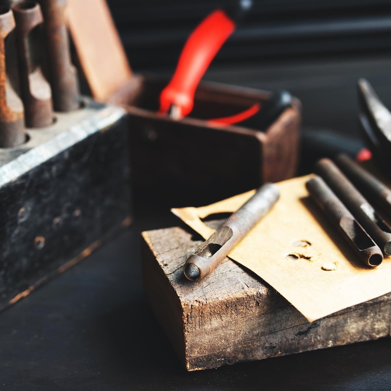 HARFINGTON 2pcs Leather Hollow Punch 1/4 Hex Shank for Drills,