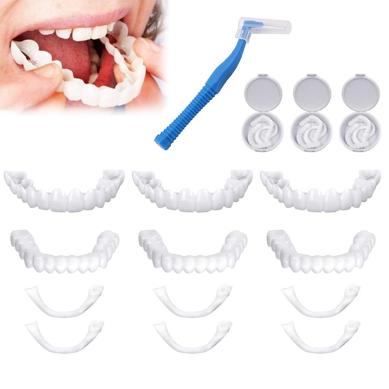 False Teeth Dentures, 3 Pairs of False Artificial Temporary Teeth