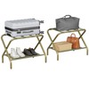 Smuxee Gold Luggage Rack Pack of 2, Foldable Suitcase Stand