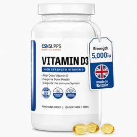 CSN Vitamin D3 5000iu x120 Soft Gels | Premium Grage Cholecalciferol with Certificate of Analysis | Athlete Approved | Support Bones, Muscles & Immune System | UK Made & GMP Certified