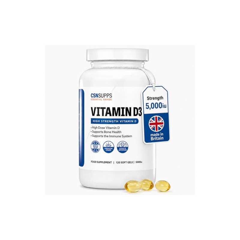 CSN Vitamin D3 5000iu x120 Soft Gels | Premium Grage