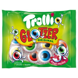 Trolli Glotzer Original I Gummy Eye-Balls with Liquid Sour Fruit Filling I 131g 4.6 ounce 7 pcs