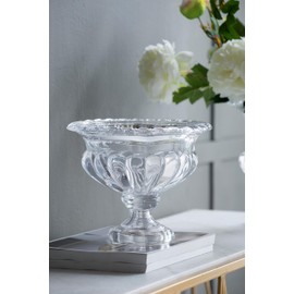 8" x 6" Clear Glass Bowl Flower Vase Planter Rustic Classic Home Décor Table Top Centerpiece Display Container Wedding Party Event Catering Gift