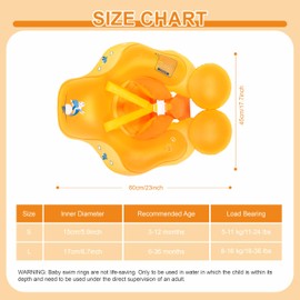 Baby Inflatable Baby Swimming Float 0-6 Months Baby Pool Float with Safety Seat 6-12 Months Infant Toddler Swimming Float Newborn Baby Swim Float Swimming Ring for Baby 6-12-36 Months