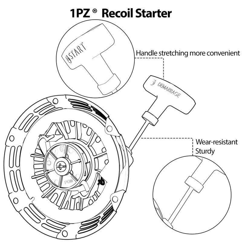 1PZ CA1-GVE Recoil Starter Pull Start Replacement for Honda GX120