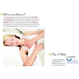 Water & Moisture Proof Extra Deep Terry Towel Mattress Protector Topper Cover Anti Allergy, Anti Dust Mite and Breathable (Double (137 x 190 cm + 35.5 cm Depth))