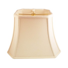 Royal Designs, Inc. Rectangle Cut Corner Lamp Shade, BSO-710-14LNEG, (6 x 8) x (9 x 14) x 10.5, Linen Eggshell