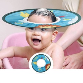 Baby Swimming Cap Safe Shampoo Shower Cap Bath Head Hair Conditioner Protection Toddler and Children Prevent Water Into Eyes and Ears blue