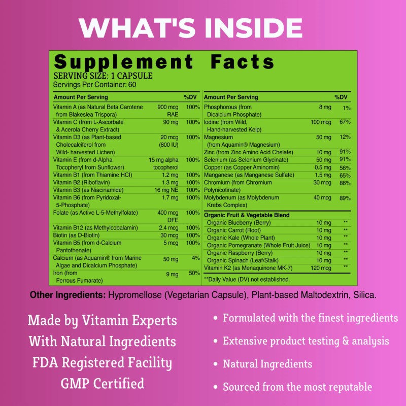 Multivitamin for Women - Highest Potency Complete Daily Multimineral Supplement