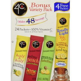 4C Totally Light Tea 2 Go Bonus Variety Pack Ice Tea Mix, 24-Count Boxes (Pack of 3)