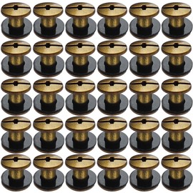 SHSMPXOY 30 Sets Chicago Book Screws Stainless Steel M5 x 5 mm Chicago Screws Bookbinding Screws Screw Rivets for Leather, Bags, Books, Collars, Backpacks, Dog Leads (Bronze)