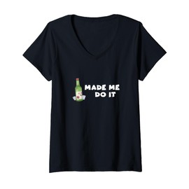 Womens Korean Soju Drink | Funny Soju Made Me Do It V-Neck T-Shirt