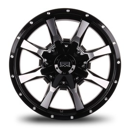 17x9 Mudder Trucker MT513 Breakover Black with Machince Face 5x127 5x5 5x139.7 5x5.5 ET-12 wheel rim
