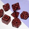 Carving in Red Black DND Dice Set for Board Game