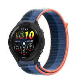Niboow 22mm Strap Compatible with Garmin Forerunner 265/255/255 Music, Nylon Soft Watch Band for Garmin vivoactive 4/Venu 2/Active - Dark Blue/Light Blue