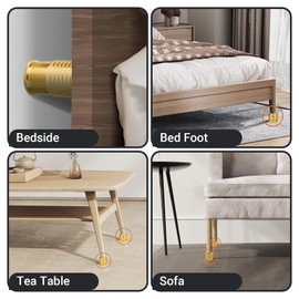 KOVNISE 4Pcs Bed Risers Gold Heavy Duty Furniture Risers for Sofa Bed Chair Legs Refrigerator Washing Machine Support up to 1100 Pounds (23-37MM)