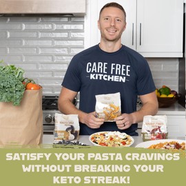 Care Free Kitchen Sundried Tomato Rotini Keto Pasta Noodles, 20g High Protein, Low Carb 2g Net Carbs, 26g High Fiber (12 oz. bag)