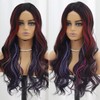 SISIFIRE Synthetic Wavy Wig Ombre Half Blue Small Lace Front