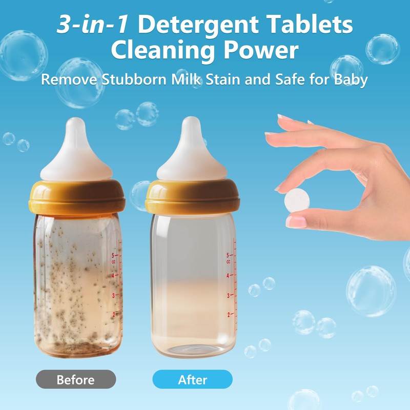 200Pcs Detergent Tablets for All Baby Bottle Washers, Deep Cleaning