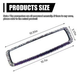 ZIMISI Bling Car Rear View Mirror, 10.51 Inch HD Glass Wide Angle Rearview Mirrors, Clip-on Crystal Diamond Panoramic Rear View Mirror Accessories, Bling Car Decorations for Women (Purple)