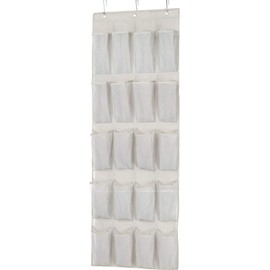 Generic Asatte 20 Large Pocket Over-the-Door Hanging Shoe Organizer, Grayish Tan