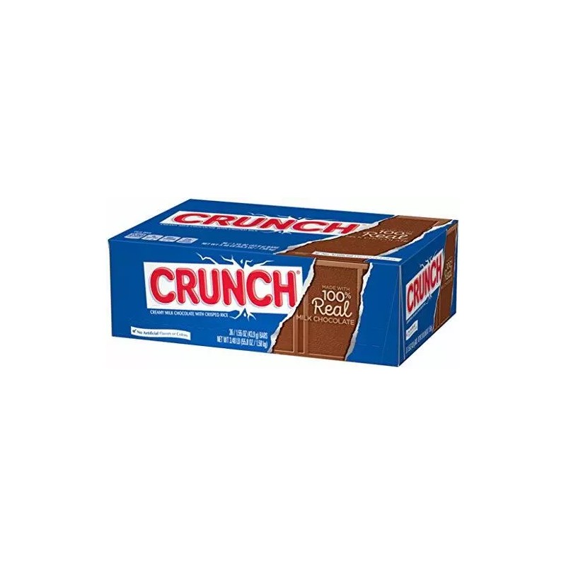 Crunch Milk Chocolate Candy Bars, Full Size Bulk Candy, 1.55