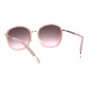 Womens Mod Elegant Double Rim Round Designer Sunglasses Gold Pink