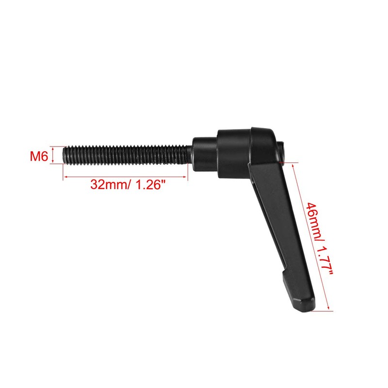 sourcing map 5pcs Adjustable Clamping Lever Handle M6 x 32mm