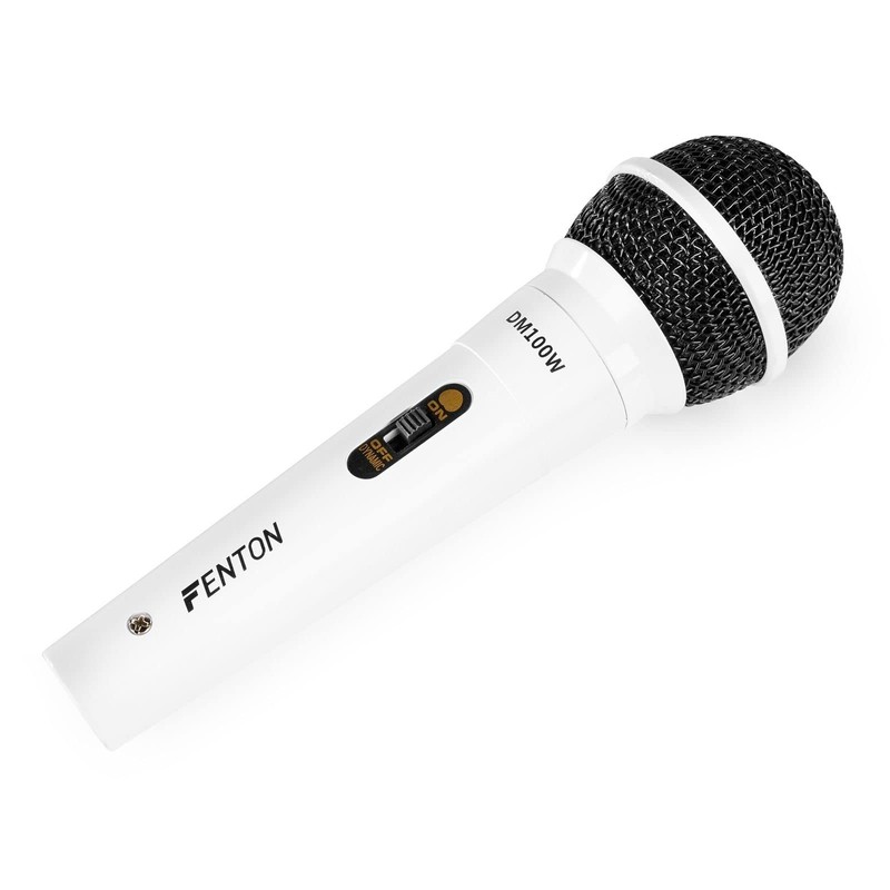 Fenton DM100W - Set of 2 White Microphones for Karaoke
