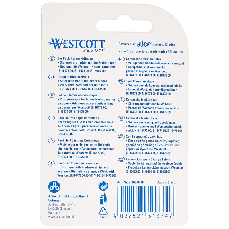 Westcott Ceramic Replacement Blade (Pack of 3)
