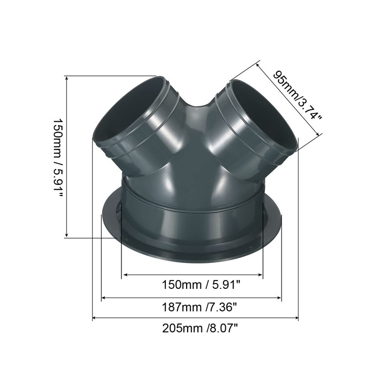 PATIKIL 3 Way Duct Splitter, 4"x4"x6" Y Reducer Connector Air