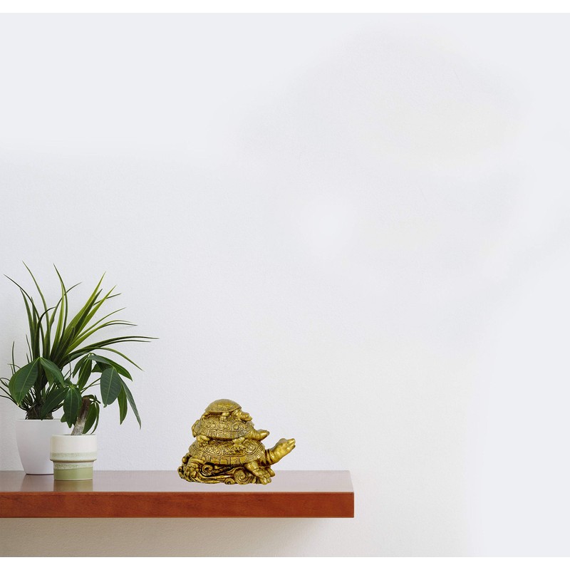 KARTIK Vastu Feng Shui Triple Tortoise Turtle Family for Protection,