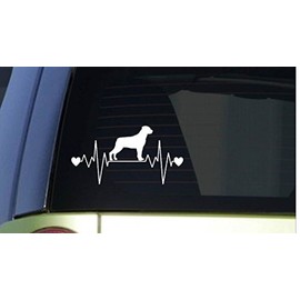 EZ-STIK Rottweiler Heartbeat lifelineI244 8" Wide Sticker Decal schutzhund