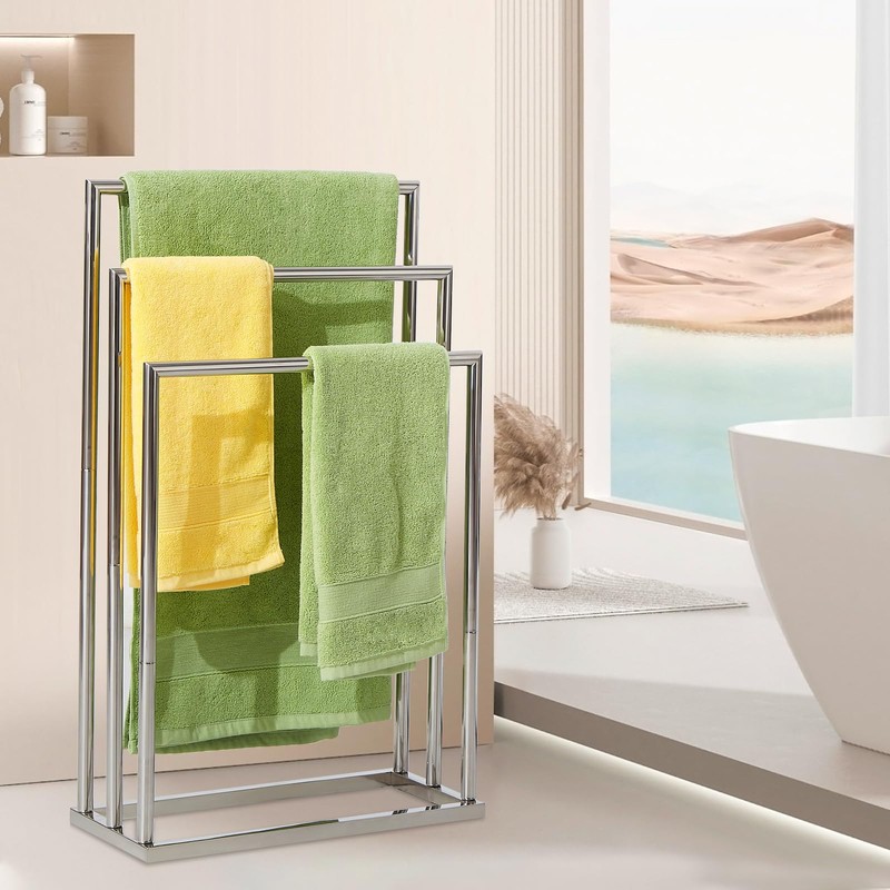 Free Standing Towel Racks for Bathroom, 3 Tier Stainless Steel