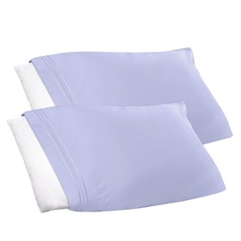 Clara Clark Premier 1800 Collection Pillowcase Set, King Size, Lavender, 2 Piece